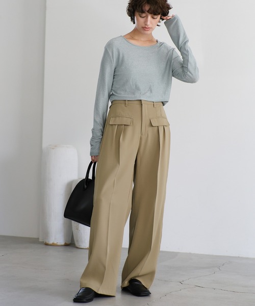 【セール】フロントフラップパンツ(スラックス)|select MOCA(セレクトモカ) 【セール】フロントフラップパンツ(スラックス)|select MOCA(セレクトモカ)