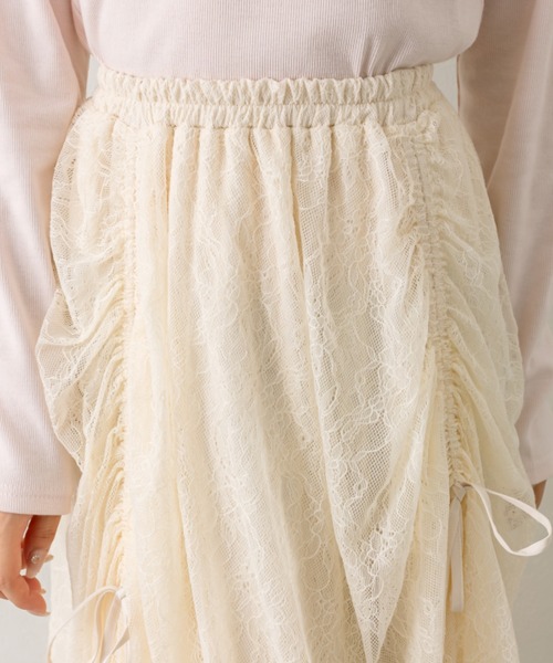 OLIVE des OLIVE（オリーブデオリーブ）の「ドロストチュールティアードスカート（スカート・レディース・オフホワイト/アイボリー/モカ・FREE）」の21枚目の写真