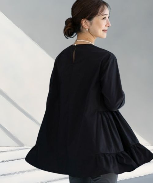 Sono（ソーノ）の「【定番人気ブラウス】ご自宅でお洗濯可能/日本製【SONO/ソーノ】サイドティアードブラウス（シャツ/ブラウス・レディース・ブラック/ネイビー/ホワイト/ピンク・FREE）」の20枚目の写真