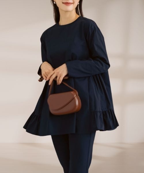 Sono（ソーノ）の「【定番人気ブラウス】ご自宅でお洗濯可能/日本製【SONO/ソーノ】サイドティアードブラウス（シャツ/ブラウス・レディース・ブラック/ネイビー/ホワイト/ピンク・FREE）」の19枚目の写真