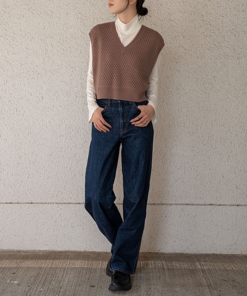 Nora Lily(ノラリリー)の「【Nora Lily】Warm Short Knit Vest(UNISEX)(ニット/セーター・メンズ・ブラック/カーキ/モカ・FREE)」の18枚目の写真