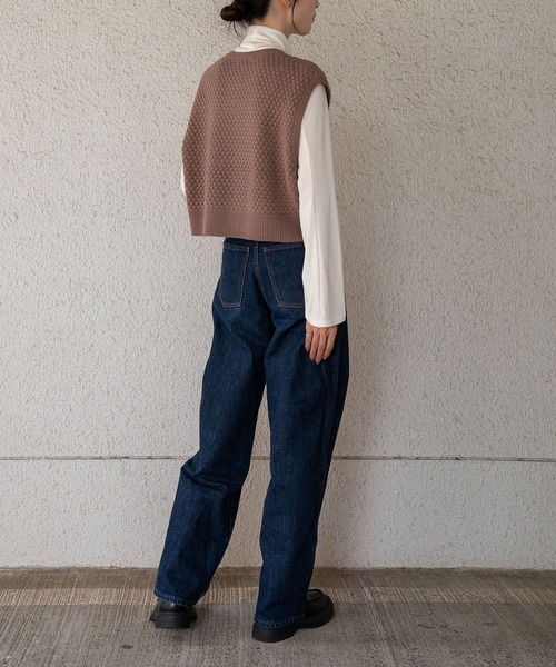 Nora Lily(ノラリリー)の「【Nora Lily】Warm Short Knit Vest(UNISEX)(ニット/セーター・メンズ・ブラック/カーキ/モカ・FREE)」の16枚目の写真