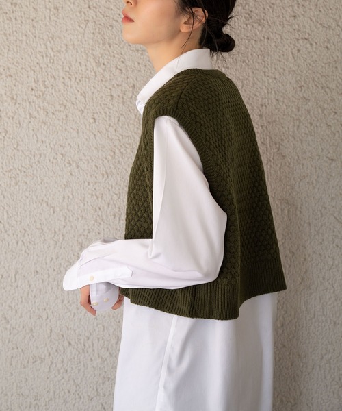 Nora Lily(ノラリリー)の「【Nora Lily】Warm Short Knit Vest(UNISEX)(ニット/セーター・メンズ・ブラック/カーキ/モカ・FREE)」の6枚目の写真