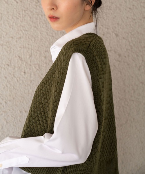 Nora Lily(ノラリリー)の「【Nora Lily】Warm Short Knit Vest(UNISEX)(ニット/セーター・メンズ・ブラック/カーキ/モカ・FREE)」の5枚目の写真
