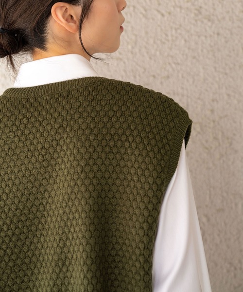 Nora Lily(ノラリリー)の「【Nora Lily】Warm Short Knit Vest(UNISEX)(ニット/セーター・メンズ・ブラック/カーキ/モカ・FREE)」の4枚目の写真