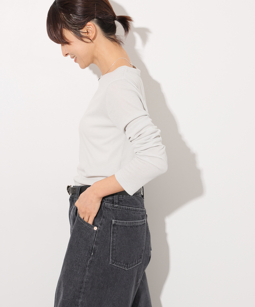 JOURNAL STANDARD relume(ジャーナルスタンダード レリューム)の「《追加3》ソフトテレコクルーネックロングTEE(Tシャツ/カットソー・レディース・ブラック/アイボリー/オリーブ/グレー/ホワイト・FREE)」の20枚目の写真