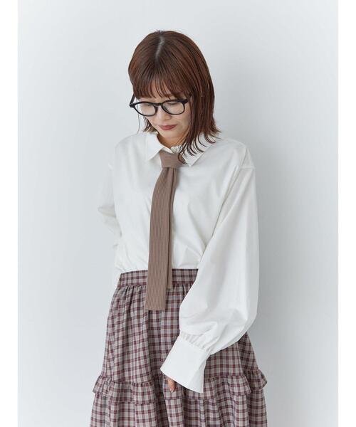 ehka sopo(エヘカソポ)の「ネクタイ付シャツ(シャツ/ブラウス・レディース・オフホワイト/キナリ/ブラック・F)」の15枚目の写真