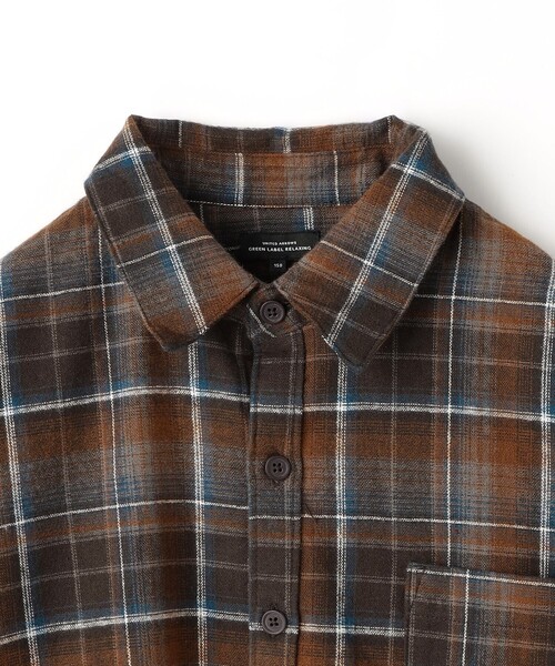 green label relaxing（グリーンレーベルリラクシング）の「TJ オンブレチェック ネルシャツ / キッズ  140cm-160cm（シャツ/ブラウス・キッズ・ワインレッド/オレンジ系その他・150cm/160cm/140cm）」の7枚目の写真