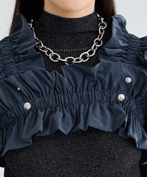 HOUGA suzy frill belt ベージュ　ホウガ　ベルト HOUGA（ホウガ）の「【HOUGA/ホウガ】suzy frill belt/フリルベスト