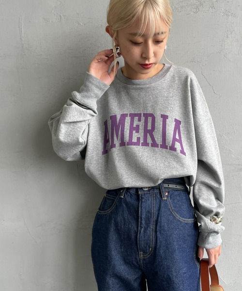 MICA&DEAL/マイカアンドディール] AMERIA ロゴプリントスウェット 