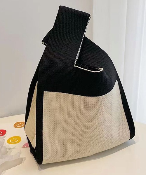 Mignonjour（ミニョンジュール）の「FReePLACe/くま リボン柄ニットバッグ 12302（ハンドバッグ・レディース・ブラック/ホワイト/ホワイト系その他/ブラック系その他/その他2/その他5/その他3/その他4/その他7/その他6/その他8・FREE）」の6枚目の写真