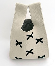 FReePLACe/くま リボン柄ニットバッグ 12302