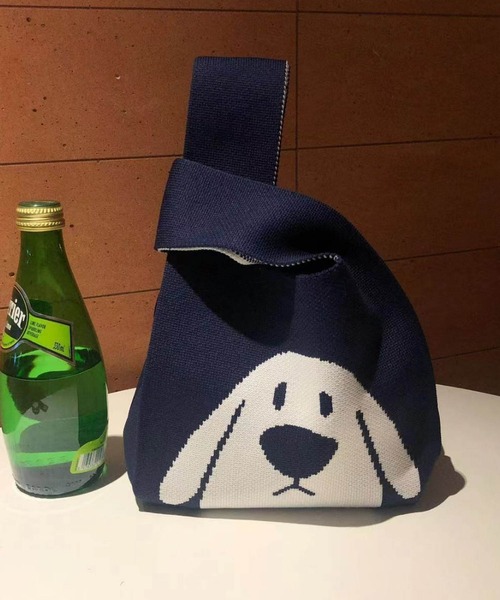 Mignonjour（ミニョンジュール）の「FReePLACe/くま リボン柄ニットバッグ 12302（ハンドバッグ・レディース・ブラック/ホワイト/ホワイト系その他/ブラック系その他/その他2/その他5/その他3/その他4/その他7/その他6/その他8・FREE）」の9枚目の写真