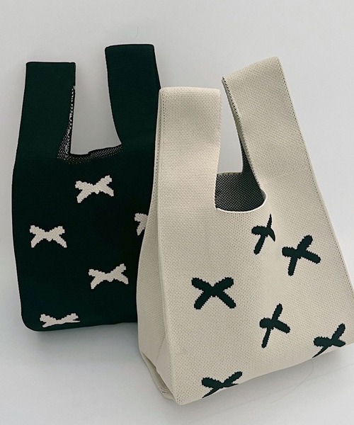 Mignonjour（ミニョンジュール）の「FReePLACe/くま リボン柄ニットバッグ 12302（ハンドバッグ・レディース・ブラック/ホワイト/ホワイト系その他/ブラック系その他/その他2/その他5/その他3/その他4/その他7/その他6/その他8・FREE）」の13枚目の写真