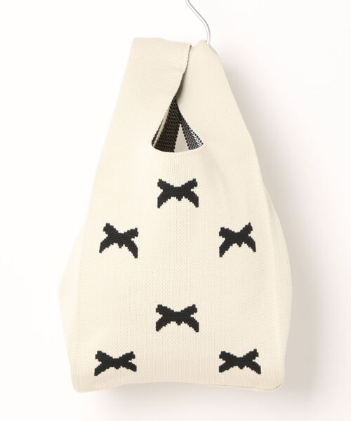 Mignonjour（ミニョンジュール）の「FReePLACe/くま リボン柄ニットバッグ 12302（ハンドバッグ・レディース・ブラック/ホワイト/ホワイト系その他/ブラック系その他/その他2/その他5/その他3/その他4/その他7/その他6/その他8・FREE）」の15枚目の写真