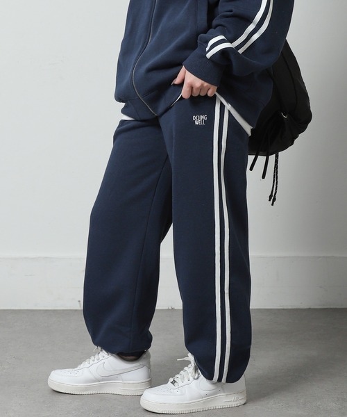 ZIP FIVE(ジップファイブ)の「【ZIP FIVE】 ワンポイント 刺繍 トラックパンツ サイドライン / パイピング 【セットアップ可】(スウェットパンツ・メンズ・ホワイト/オートミール/チャコール/ネイビー/ブラック系/ブラック/杢グレー/ブルー/グレー系/ネイビー系・MEDIUM/LARGE/X-LARGE)」の10枚目の写真