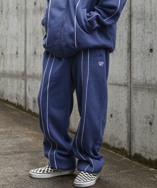 ZIP FIVE(ジップファイブ)の「【ZIP FIVE】 ワンポイント 刺繍 トラックパンツ サイドライン / パイピング 【セットアップ可】(スウェットパンツ・メンズ・ホワイト/オートミール/チャコール/ネイビー/ブラック系/ブラック/杢グレー/ブルー/グレー系/ネイビー系・MEDIUM/LARGE/X-LARGE)」の9枚目の写真
