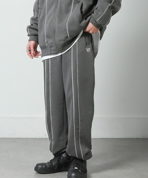 ZIP FIVE(ジップファイブ)の「【ZIP FIVE】 ワンポイント 刺繍 トラックパンツ サイドライン / パイピング 【セットアップ可】(スウェットパンツ・メンズ・ホワイト/オートミール/チャコール/ネイビー/ブラック系/ブラック/杢グレー/ブルー/グレー系/ネイビー系・MEDIUM/LARGE/X-LARGE)」の5枚目の写真