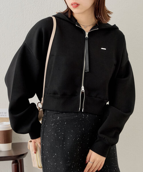 Chico(チコ)の「フード付きダンボールジップパーカー(Tシャツ/カットソー・レディース・ブラック/アイボリー/グレー・FREE)」の11枚目の写真