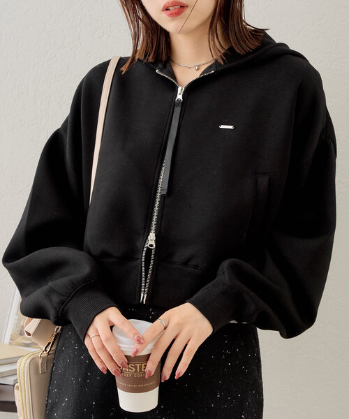 Chico(チコ)の「フード付きダンボールジップパーカー(Tシャツ/カットソー・レディース・ブラック/アイボリー/グレー・FREE)」の13枚目の写真