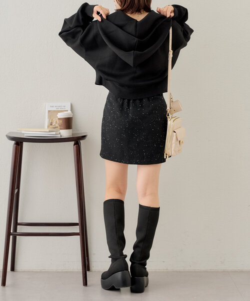 Chico(チコ)の「フード付きダンボールジップパーカー(Tシャツ/カットソー・レディース・ブラック/アイボリー/グレー・FREE)」の15枚目の写真