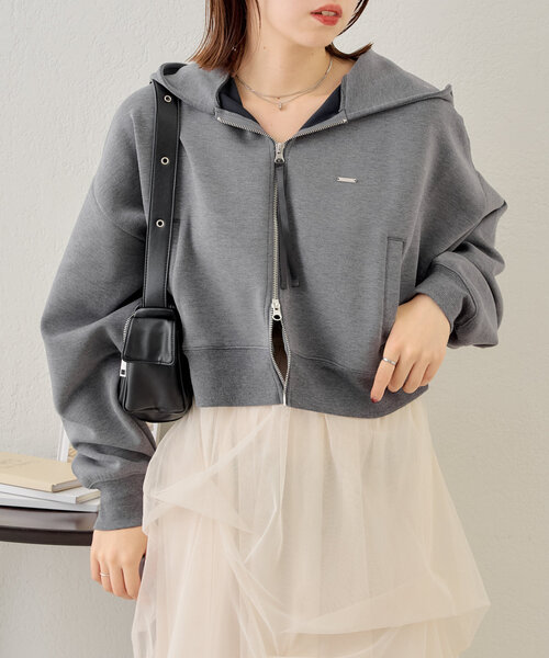 Chico(チコ)の「フード付きダンボールジップパーカー(Tシャツ/カットソー・レディース・ブラック/アイボリー/グレー・FREE)」の16枚目の写真