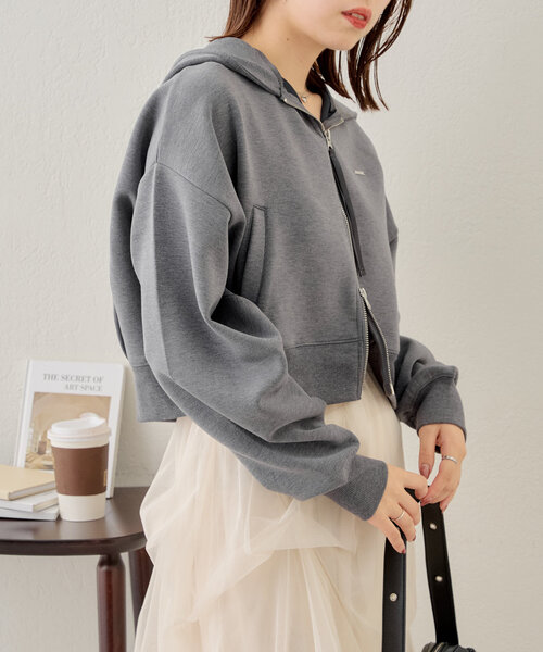 Chico(チコ)の「フード付きダンボールジップパーカー(Tシャツ/カットソー・レディース・ブラック/アイボリー/グレー・FREE)」の19枚目の写真