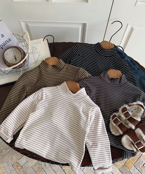 aimoha（アイモハ）の「【aimoha-KIDS-】ハイネックトップス（Tシャツ/カットソー・キッズ・ブラック/グレー/チョコ/ベージュ・90/100/110/120/130）」の8枚目の写真