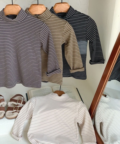 aimoha（アイモハ）の「【aimoha-KIDS-】ハイネックトップス（Tシャツ/カットソー・キッズ・ブラック/グレー/チョコ/ベージュ・90/100/110/120/130）」の12枚目の写真