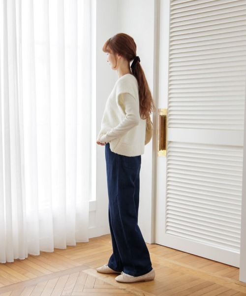 flower（フラワー）の「グラッドバギーパンツ2（デニムパンツ・レディース・ブラック/ネイビー・MEDIUM/SMALL）」の15枚目の写真