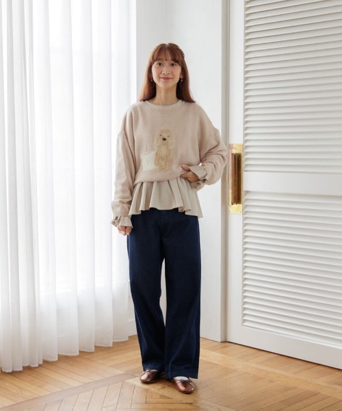 flower（フラワー）の「グラッドバギーパンツ2（デニムパンツ・レディース・ブラック/ネイビー・MEDIUM/SMALL）」の17枚目の写真