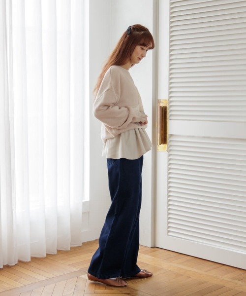 flower（フラワー）の「グラッドバギーパンツ2（デニムパンツ・レディース・ブラック/ネイビー・MEDIUM/SMALL）」の18枚目の写真