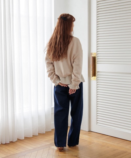 flower（フラワー）の「グラッドバギーパンツ2（デニムパンツ・レディース・ブラック/ネイビー・MEDIUM/SMALL）」の19枚目の写真