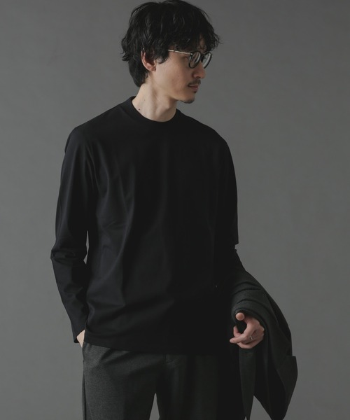 NANO universe（ナノユニバース）の「ジャケT(R) クルーネック 長袖（Tシャツ/カットソー・メンズ・ホワイト/ブラック・S/XL/L/M）」の7枚目の写真