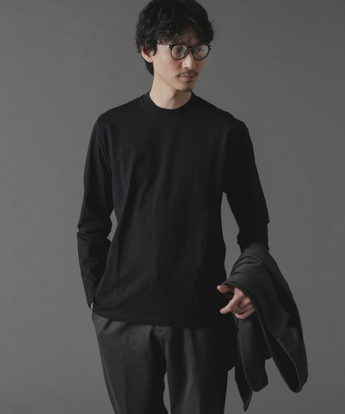 NANO universe（ナノユニバース）の「ジャケT(R) クルーネック 長袖（Tシャツ/カットソー・メンズ・ホワイト/ブラック・S/XL/L/M）」の8枚目の写真