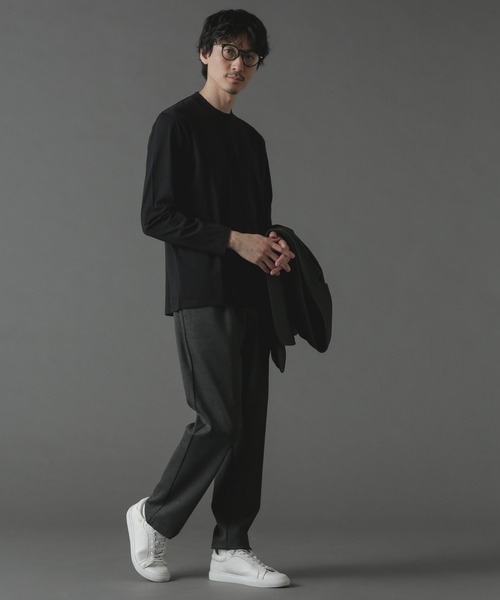 NANO universe（ナノユニバース）の「ジャケT(R) クルーネック 長袖（Tシャツ/カットソー・メンズ・ホワイト/ブラック・S/XL/L/M）」の9枚目の写真