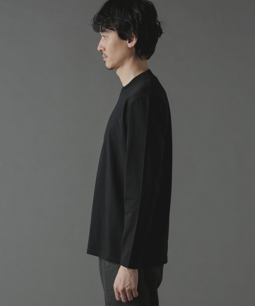 NANO universe（ナノユニバース）の「ジャケT(R) クルーネック 長袖（Tシャツ/カットソー・メンズ・ホワイト/ブラック・S/XL/L/M）」の11枚目の写真