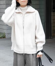 FORK&SPOON | 『WEB/一部店舗限定』FORK&SPOON　ウォッシャブルローゲージニットジップカーディガン(カーディガン/ボレロ)