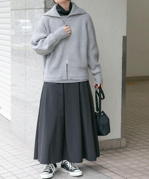 FORK&SPOON（フォークアンドスプーン）の「『WEB/一部店舗限定』FORK&SPOON　ウォッシャブルローゲージニットジップカーディガン（カーディガン/ボレロ・レディース・オフホワイト/グレー系その他・1）」の8枚目の写真