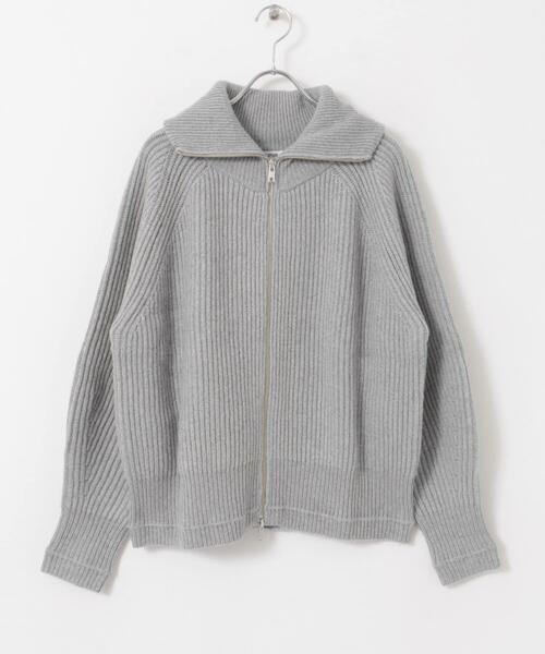 FORK&SPOON（フォークアンドスプーン）の「『WEB/一部店舗限定』FORK&SPOON　ウォッシャブルローゲージニットジップカーディガン（カーディガン/ボレロ・レディース・オフホワイト/グレー系その他・1）」の9枚目の写真
