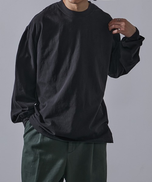 LOS ANGELES APPAREL(ロサンゼルスアパレル)の「【Los Angeles Apparel】6.5oz L/S Garment Dye T-Shirt 6.5オンス ガーメントダイ ロングスリーブTシャツ ロンT UNTR(Tシャツ/カットソー・メンズ・ゴールド/ネイビー/レッド/ライトグリーン/ホワイト/ブルー/グレー/ブラック・S/M/L/XL)」の2枚目の写真