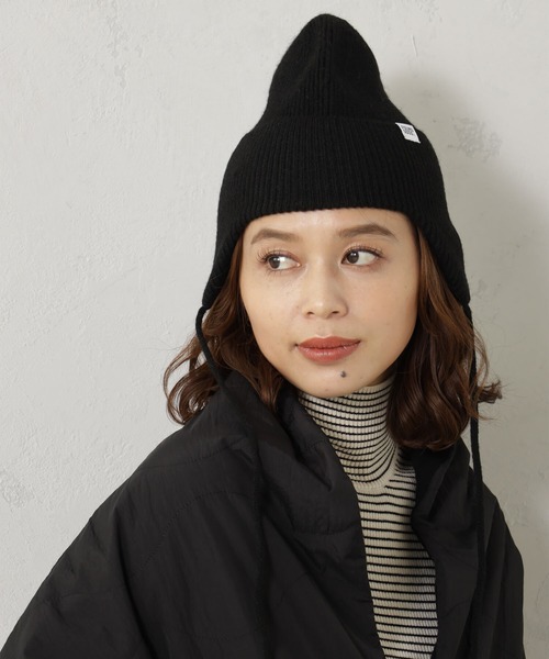 FOUND GOOD（ファウンドグッド）の「ミミアテツキニットボウ（キャップ・レディース・ベージュ/ブラック/グレー系5・FREE）」の4枚目の写真