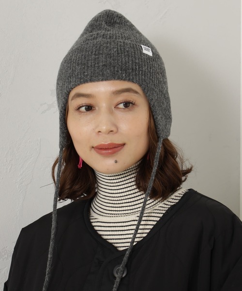 FOUND GOOD（ファウンドグッド）の「ミミアテツキニットボウ（キャップ・レディース・ベージュ/ブラック/グレー系5・FREE）」の7枚目の写真