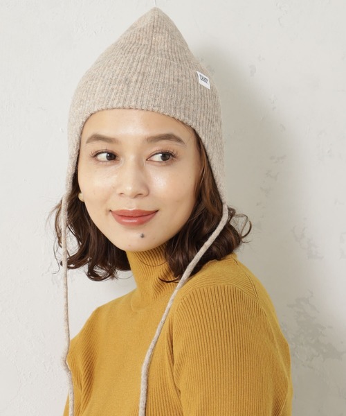 FOUND GOOD（ファウンドグッド）の「ミミアテツキニットボウ（キャップ・レディース・ベージュ/ブラック/グレー系5・FREE）」の8枚目の写真