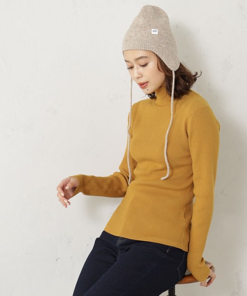 FOUND GOOD（ファウンドグッド）の「ミミアテツキニットボウ（キャップ・レディース・ベージュ/ブラック/グレー系5・FREE）」の9枚目の写真