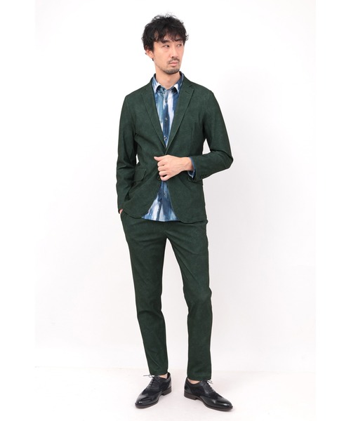 HIGH STREET（ハイストリート）の「HIGH STREET∴トリコットメッシュマーブル調プリントジャケット（テーラードジャケット・メンズ・ブラック/ベージュ/ネイビー・M/L/LL）」の17枚目の写真