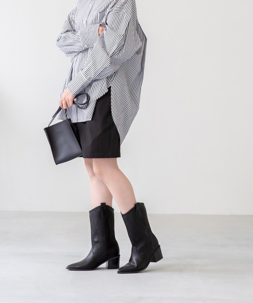 menue(メヌエ)の「刺繍入り ウエスタンブーツ(ブーツ・レディース・ブラウン/ブラック・S/3L/LL/L/M)」の4枚目の写真