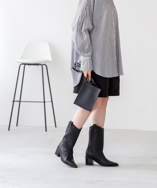 menue(メヌエ)の「刺繍入り ウエスタンブーツ(ブーツ・レディース・ブラウン/ブラック・S/3L/LL/L/M)」の5枚目の写真