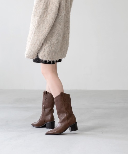 menue(メヌエ)の「刺繍入り ウエスタンブーツ(ブーツ・レディース・ブラウン/ブラック・S/3L/LL/L/M)」の21枚目の写真