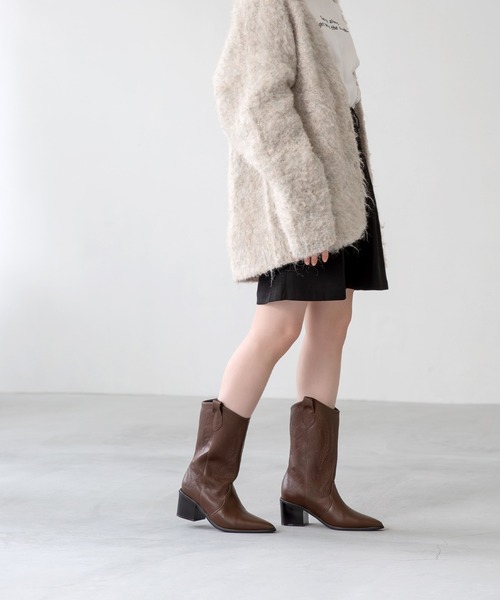 menue(メヌエ)の「刺繍入り ウエスタンブーツ(ブーツ・レディース・ブラウン/ブラック・S/3L/LL/L/M)」の22枚目の写真
